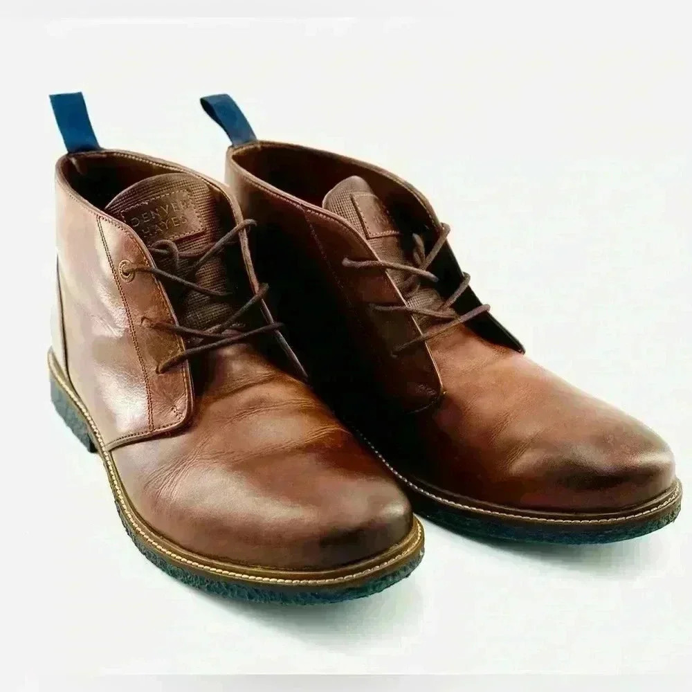 Men’s Denver Hayes Brown Leather Lace  Up Chukka Boots/Shoes Size 11